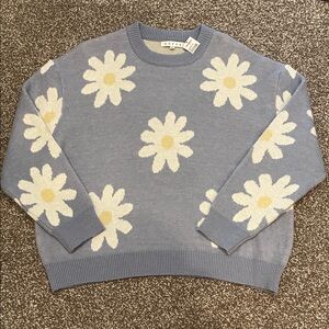 HYFVE Blue Sweater with Daisy Pattern